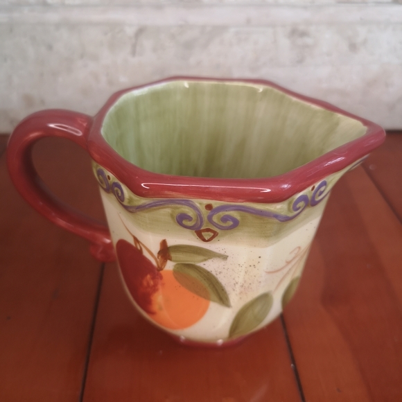 3 for$15 Vintage 4" Tall Medici Hand Painted Fruit Ceramic Creamer By Tabletop - Picture 2 of 7